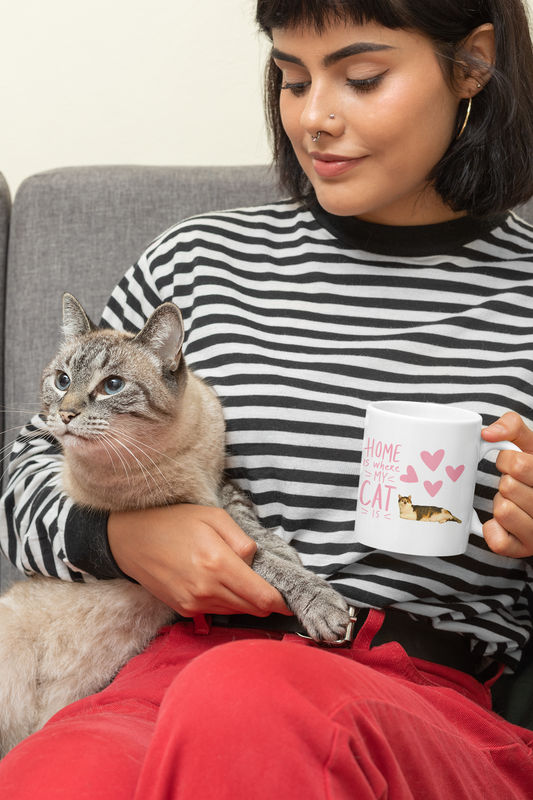 Ceramic Mug - 'Home Is Where My Cat Is' - 11oz & 15oz