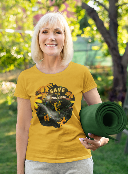 Fairy And Firefly Nature Inspired Short Sleeve T-Shirt - 'Save the Fireflies' Quote